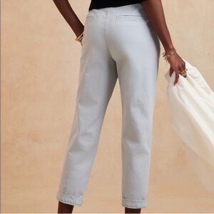 NWT BANANA REPUBLIC CHINO SLIM FIT - FLAT FRONT - ICE BLUE ANKLE LENGTH IN TALL